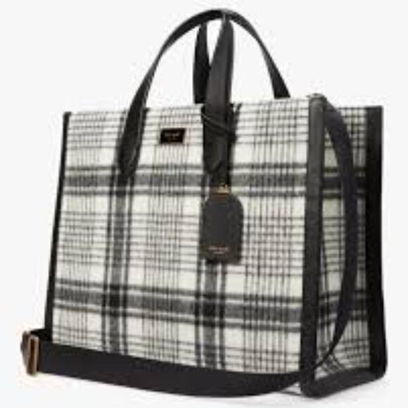 117 NWT kate spade new york Manhattan Studio Plaid Fabric Large - Main Image